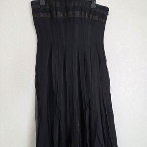 Elegant Black Carmen Marc Valvo Collection Strapless Dress